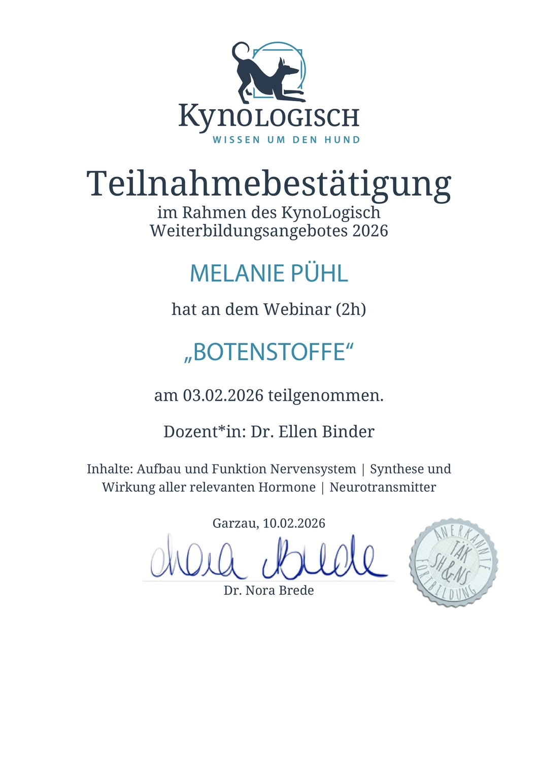 Canis-Optimus - Hundetraining - Zertifikat